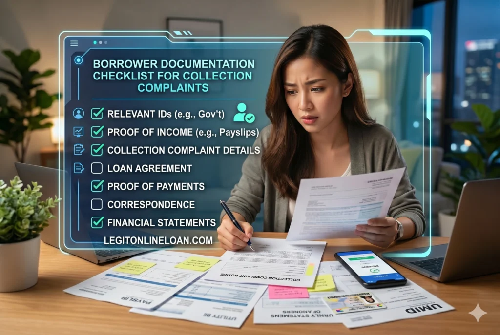 Checklist of screenshots messages call logs and evidence borrowers should keep when documenting collection complaints