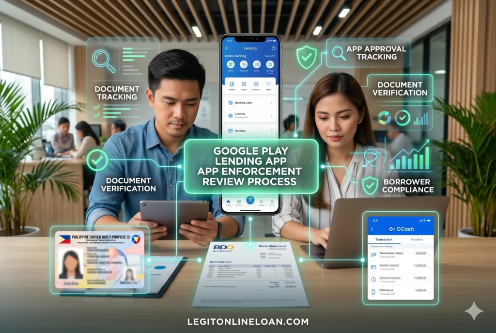 Google Play Protect reviewing digital lending apps for policy compliance and borrower security